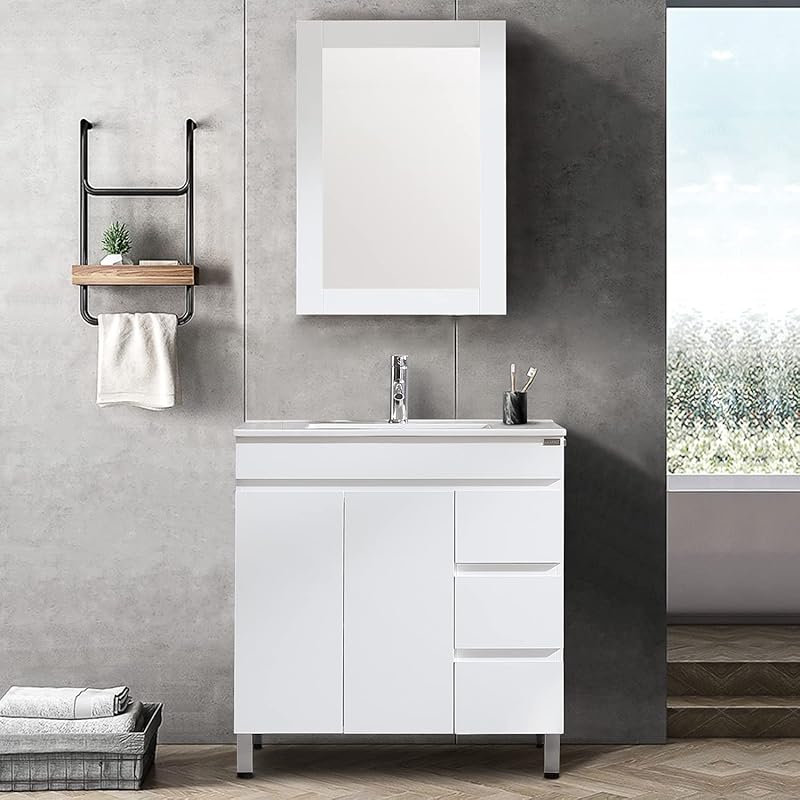 walsport Bathroom Vanity Modern Cabinet White